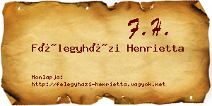 Félegyházi Henrietta névjegykártya